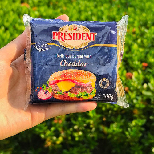 总统汉堡专用切达芝士片200g现货速食法国进口西餐10块装美味奶酪