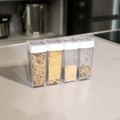 日本LEC papat系列厨房多孔味精盐收纳调味瓶长方形小收纳罐65ml