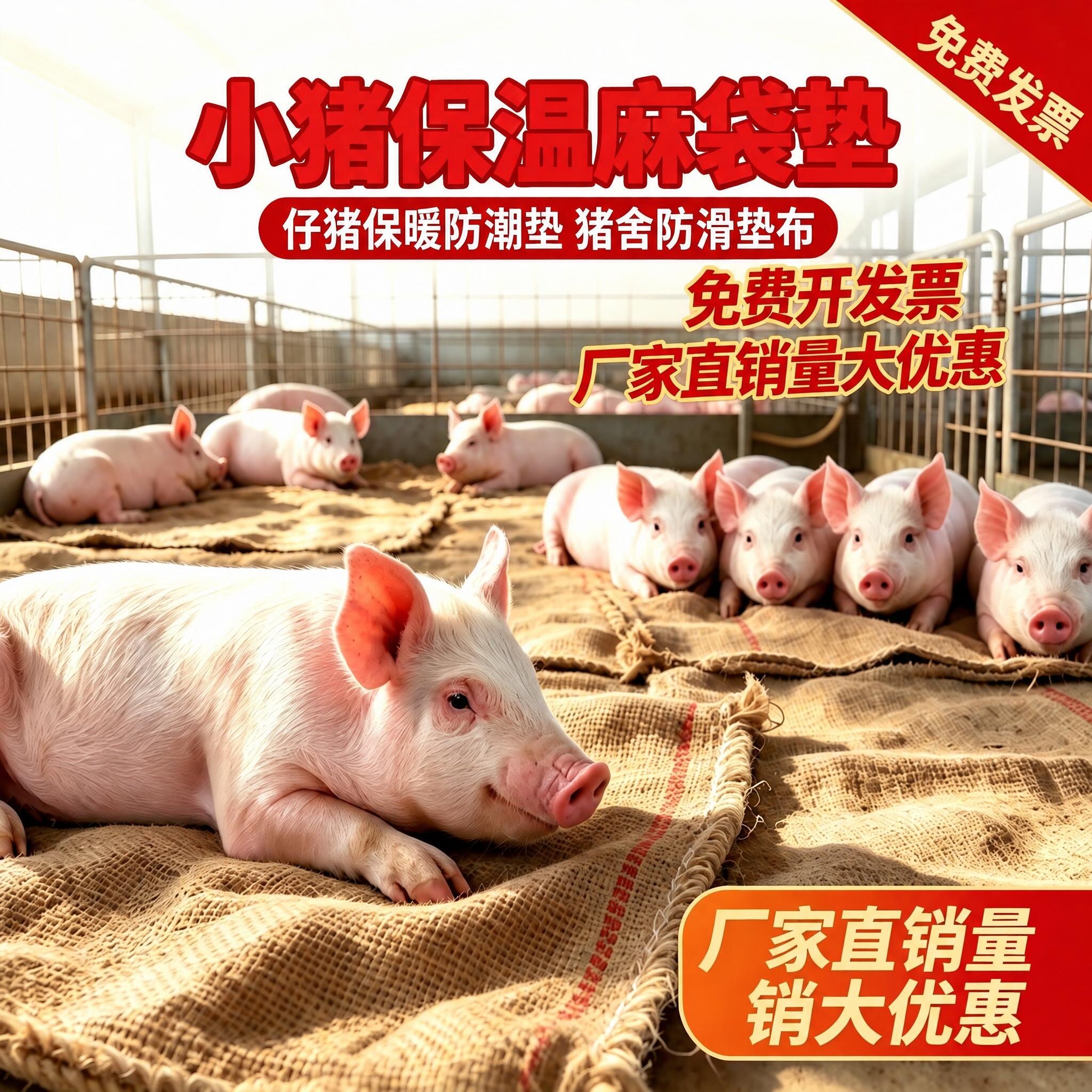 仔猪保温麻袋垫厂家直销麻袋垫布猪舍保育麻布量大优惠养殖麻袋垫