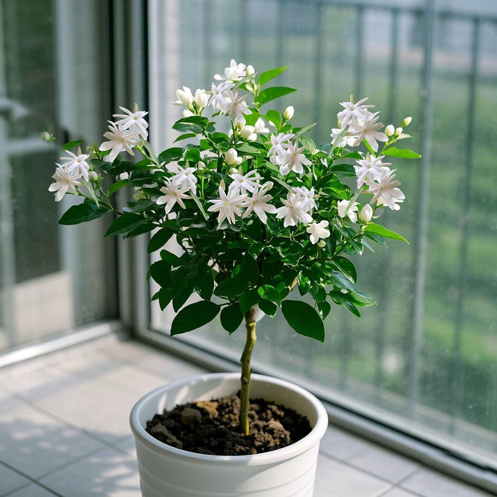 笔尖茉莉花盆栽独杆单瓣浓香重瓣虎头茉莉室内阳台客厅植物花卉