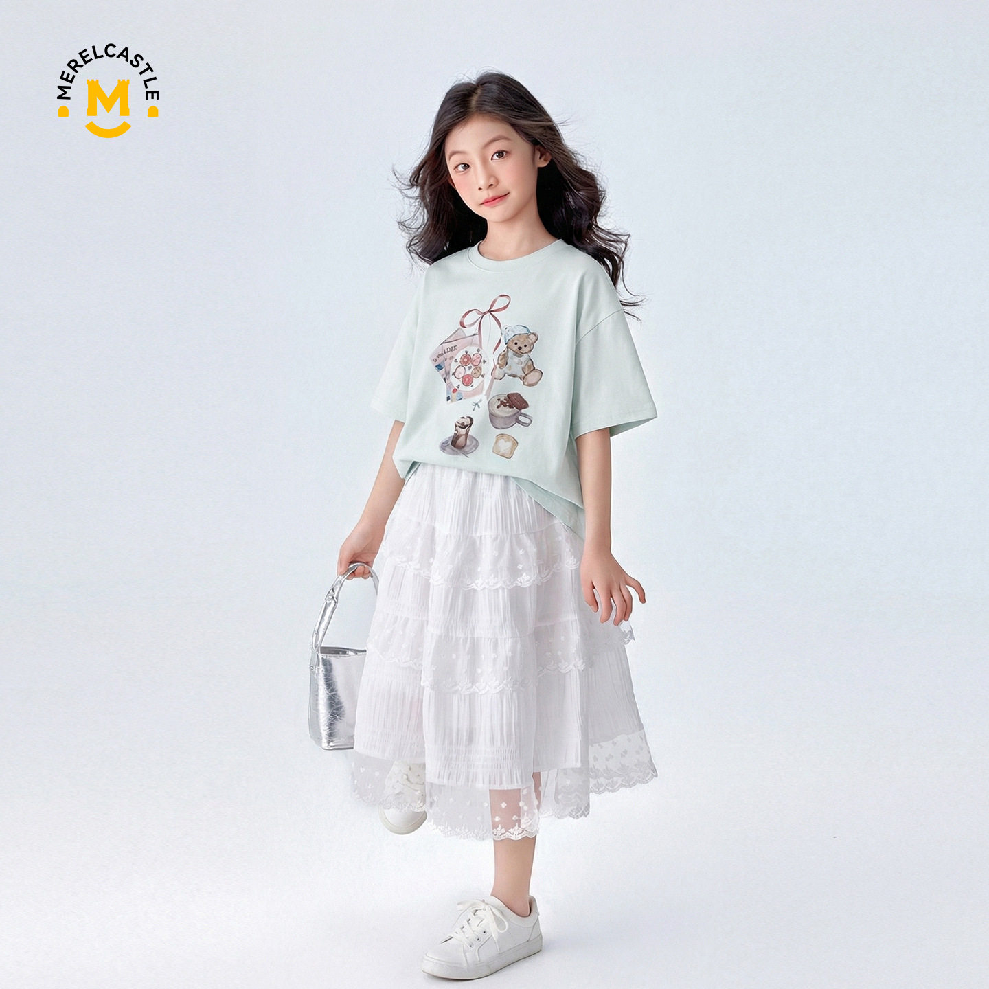 女童洋气短袖T恤2026女孩夏季新款韩版半袖体恤衫中大童