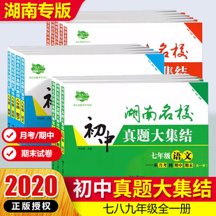 湖南真题卷答案详解知识大集结适用七八九年级总复习 湖南名校真题大集结初中语数英物理化学789上下全一册 正版 2020中考适用