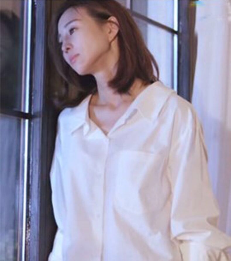 白色衬衫温暖的弦张钧甯温暖同款bf韩版宽松长袖百搭上衣女2025春