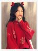 Cherry new year Chinese New Year gules Jubilation Christmas Snowflake Single product clothing sweater Autumn and winter 2019 Women's wear