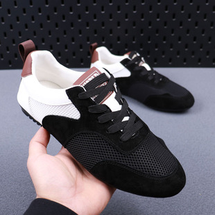 欧洲站男鞋2025夏季新款网布轻便软底板鞋透气低帮开车休闲鞋子男