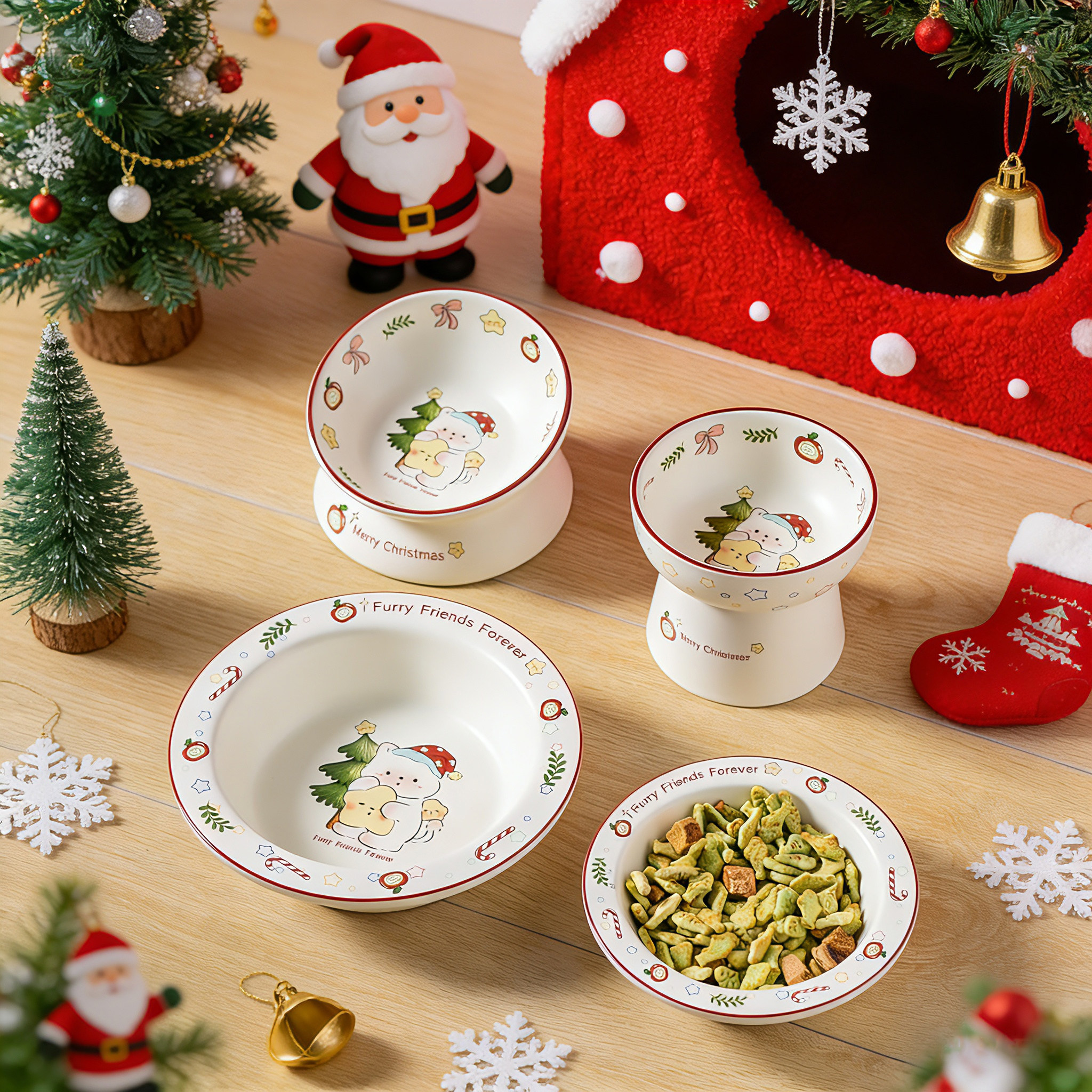 Mia pet卡通圣诞猫系列陶瓷宠物碗防打翻猫狗碗猫咪水碗可爱狗盆,宠物/宠物食品及用品,猫狗碗/慢食碗,淘宝优惠券,粉丝福利购,淘宝优惠卷
