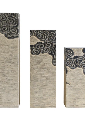 祥云石柱摆件落地玄关装饰品