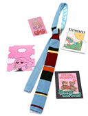 MIMI撞色蓝红黄橙墨绿横条纹五彩领带女手打款 毛线针织休闲学院风