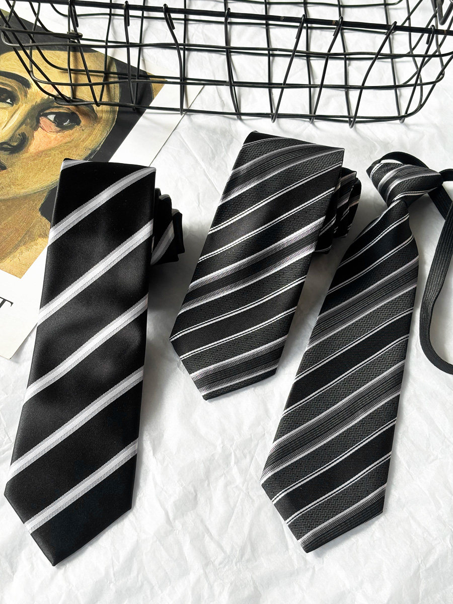 买二送一黑白条纹领带女学生手打款百搭休闲学院风个性帅气免打酷,服饰配件/皮带/帽子/围巾,领带,淘宝优惠券,粉丝福利购,淘宝优惠卷