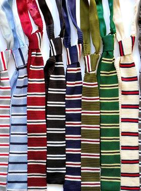 MIMI 针织领带女手打平头窄版学生学院风休闲百搭横条纹基础实用