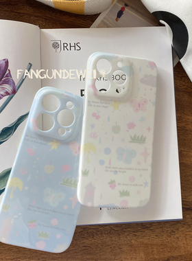 翻滚的胃｜原创imd小清新可爱13手机壳适用于苹果14pro Max亮面软壳14pro精孔保护壳15pro