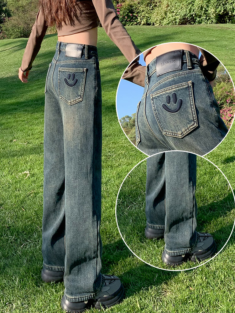 Non-clinging wide-leg pants for women 2025 winter, fleece-lined, leg-shaping, pear-shaped hip concealing, slightly loose, slimming, narrow straight pants