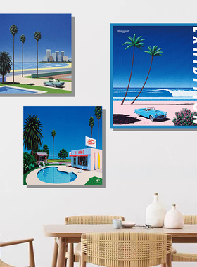 现代城市装饰画 citypop挂画 客厅卧室玄关壁面床头摆件沙发墙画