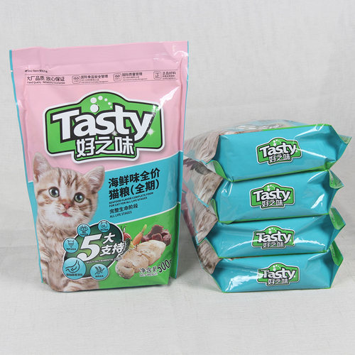 好之味猫粮5斤低盐海鲜味成猫幼猫干粮诺瑞挑嘴美毛去毛球500g - 封面