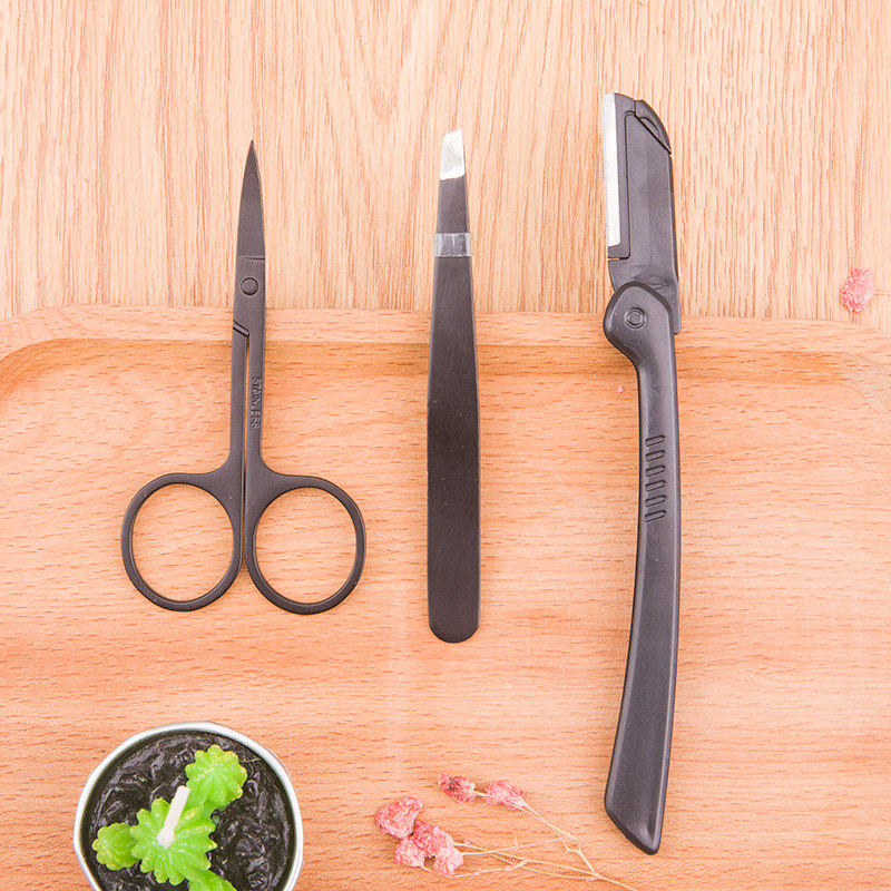 초보자용 눈썹정리 세트 눈썹정리 칼 눈썹정리 가위 눈썹정리 펜치 초보 남녀 공용 면도기 눈썹정리 유물