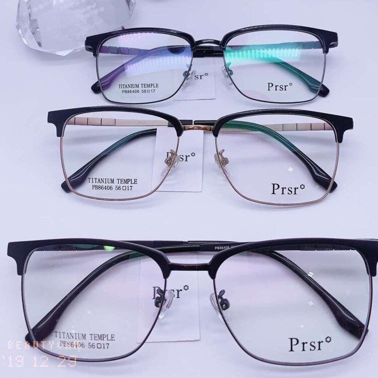2020新款正品帕莎眼镜框男眉毛半框镜架近视眼镜可配镜片pb86406