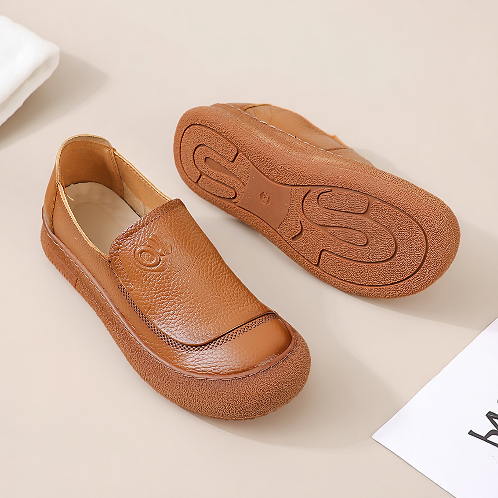 2026春秋季新款厚底乐福鞋女中老年妈妈鞋鞋防滑复古单鞋老人皮鞋,女鞋,深口单鞋,淘宝优惠券,粉丝福利购,淘宝优惠卷