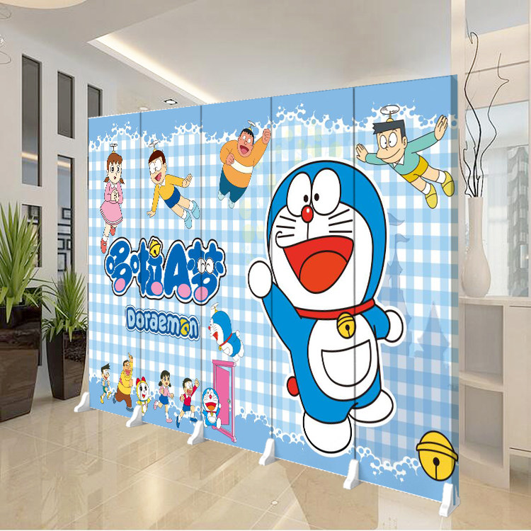 卡通屏风隔断玄关儿童房间卧室学校简易遮挡折屏动漫幼儿园可定制