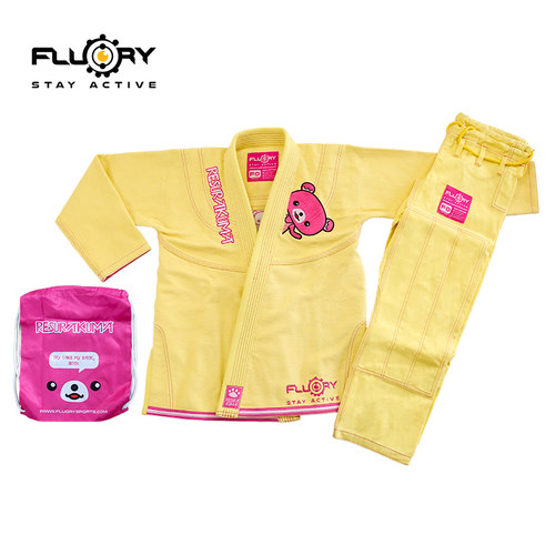 FLUORY火垒巴西柔术服女轻松熊可爱BJJ GI比赛训练加厚柔道服定制