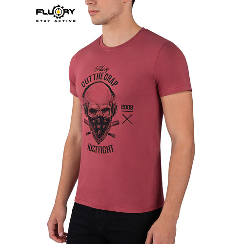 FLUORY火垒骷髅短袖棉T恤 舒适修身泰拳搏击男士运动半袖T恤