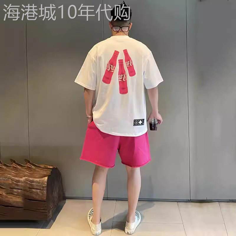 高端潮流运动休闲套装男士2026新款夏季五分短裤短袖T两件套男款