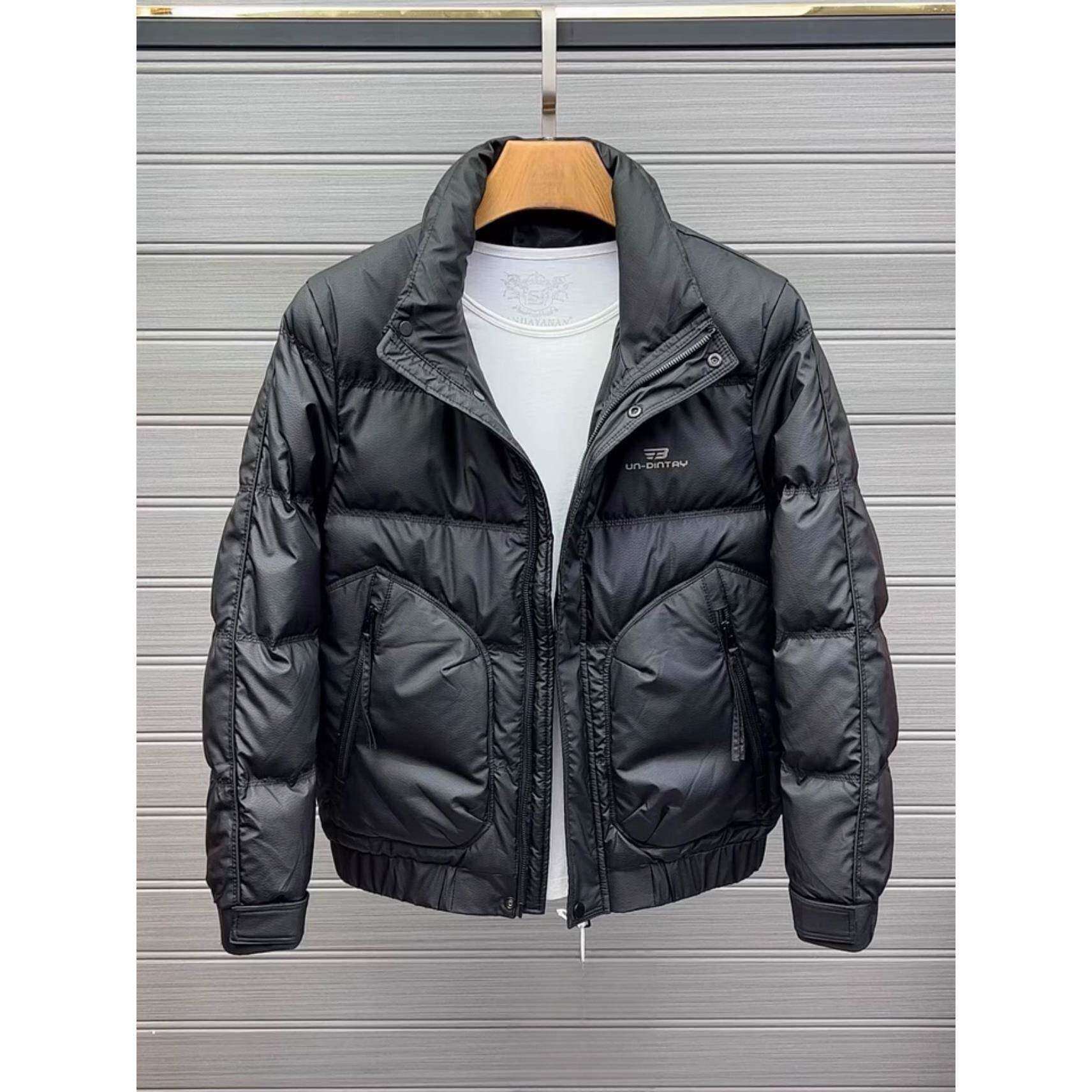 男士羽绒服2025年冬季新款潮牌帅气免洗拉炼口袋加厚保暖修身外套