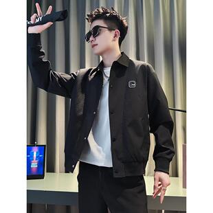 翻领夹克男秋冬爆款潮牌痞帅男装外套2025新款百搭男士休闲上衣服