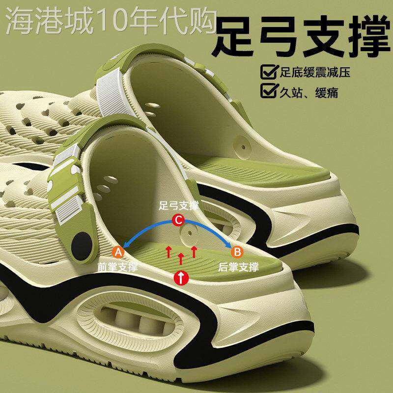 【高品质】足弓支撑专用洞洞鞋男款2026新款夏季外穿厚底防臭凉拖