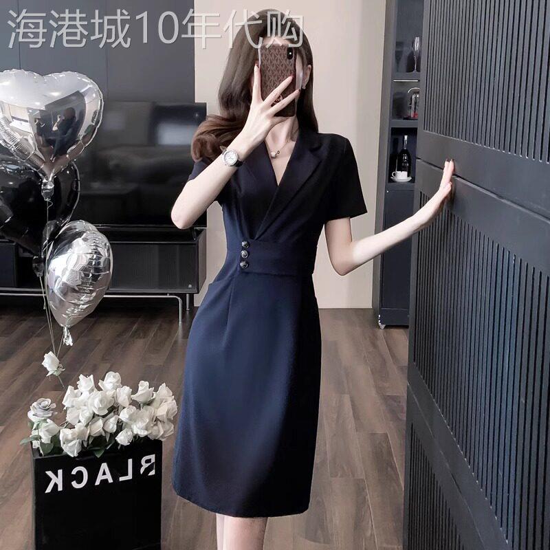 高级感连衣裙女夏季2026新款时尚职业通勤气质显瘦收腰V领西装裙