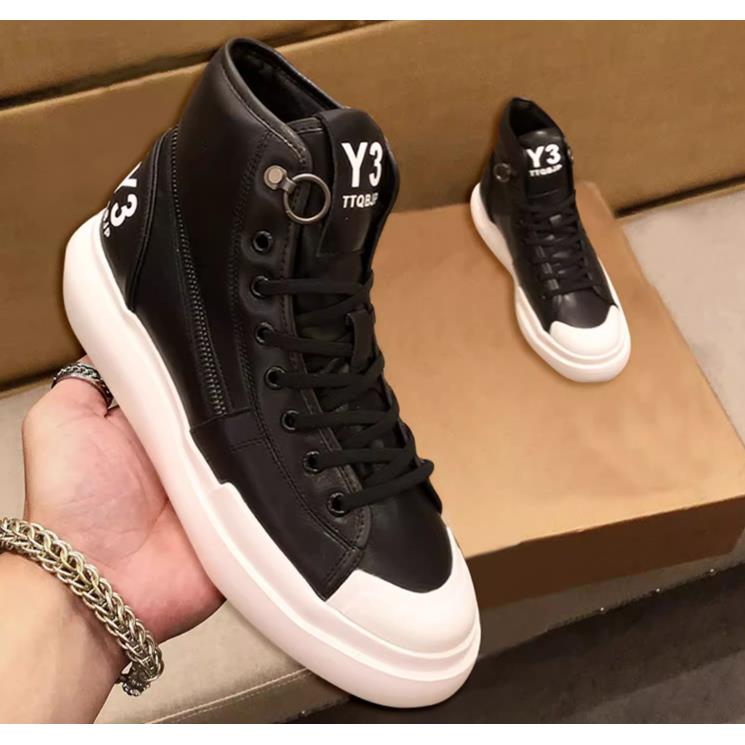 韩国专柜 欧洲站真皮高帮板鞋2023秋冬新款男鞋时尚休闲男靴