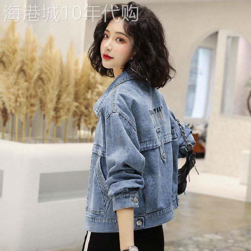 潮牌牛仔外套女2025春秋新款韩版宽松时尚洋气短款简约刺绣上衣服
