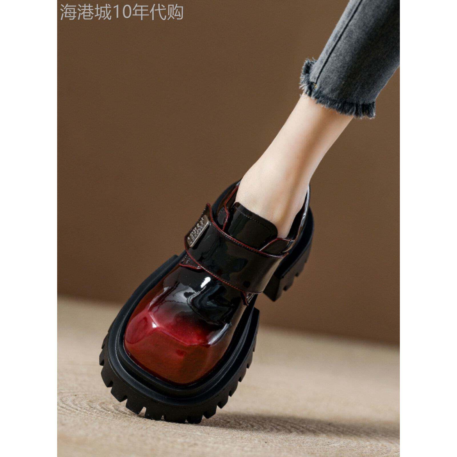【欧洲AU高定】以品质诉风格~厚底魔术贴学院风乐福春秋新款大头