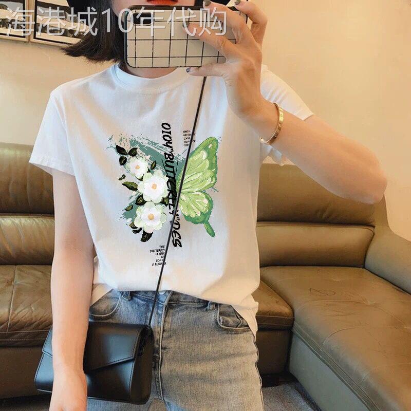 2025夏季新款纯棉白色半高领短袖t恤女宽松设计感小众T恤上衣潮