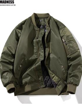 Madness Mdns Clot潮牌飞行员夹克外套男秋冬加厚美式棒球服棉服