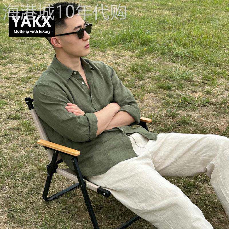老钱风亚麻休闲运动套装男士夏季2026新款短袖衬衫男款穿搭一整套
