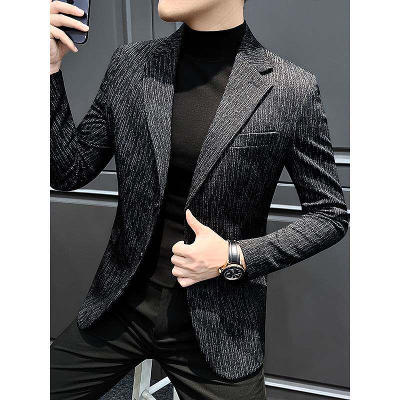 高端轻奢痞帅休闲小西装外套男2025新款秋季单西韩版修身帅气西服