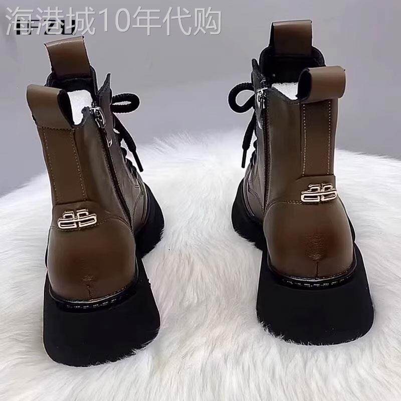 真皮马丁靴女英伦风春秋2025新款爆款百搭厚底增高时尚短靴女单靴