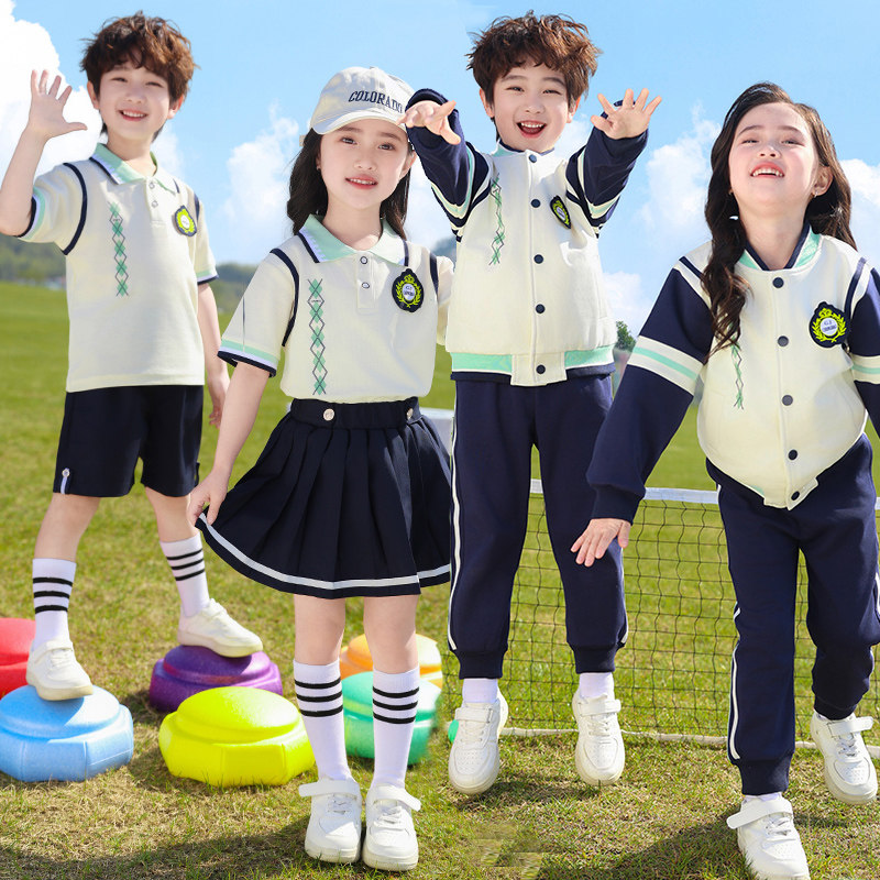 幼儿园园服小学生校服学院风棒球服运动服两件套儿童夏季班服套装