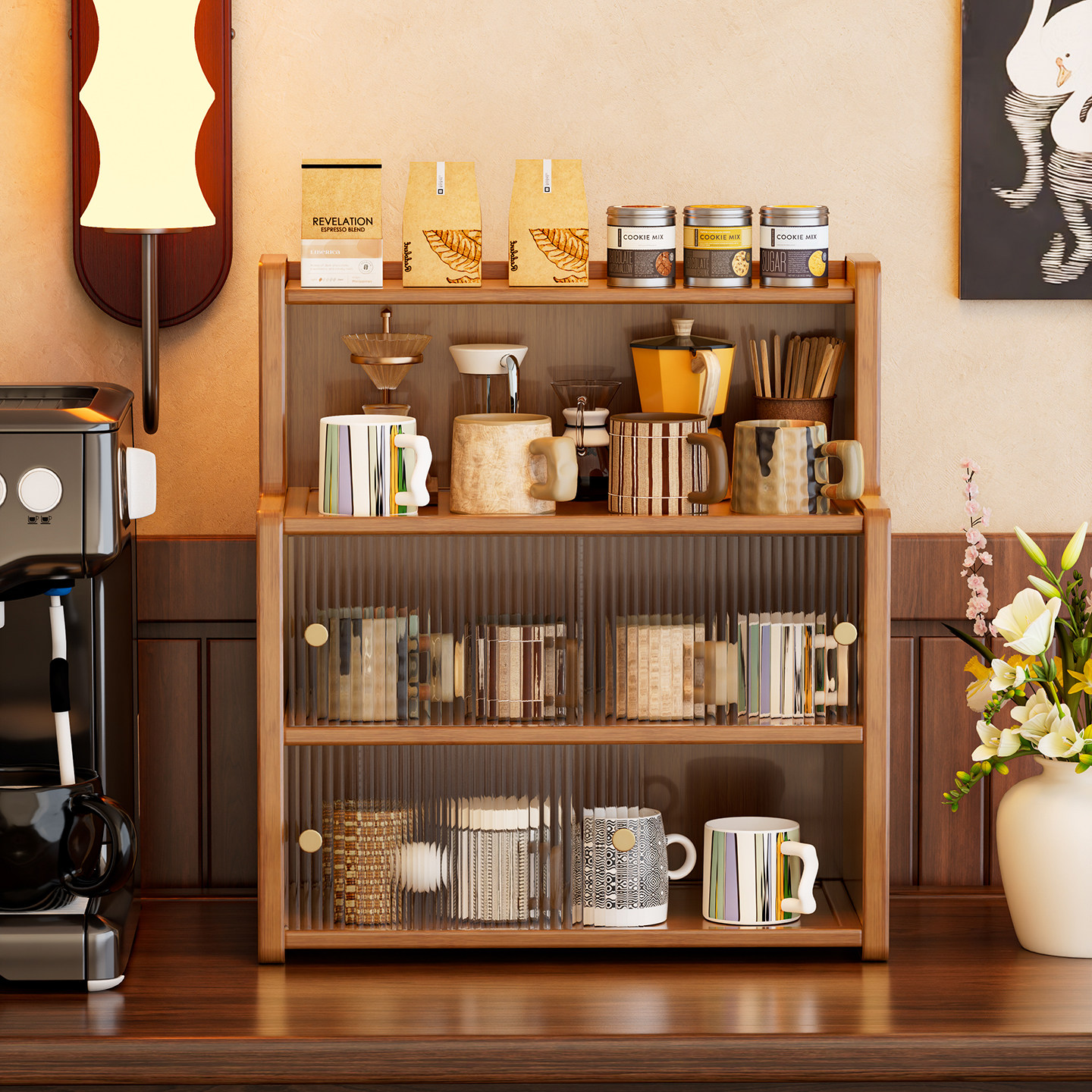 桌面防尘杯子茶具整理架小型餐边柜子杯架置物架收纳多层水杯茶杯,住宅家具,搁板/置物架/家用陈列架,淘宝优惠券,粉丝福利购,淘宝优惠卷