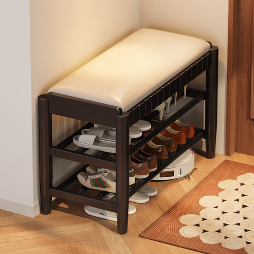 实木换鞋凳家用门口鞋柜坐凳可坐式穿鞋凳进门凳子一体入户鞋架子
