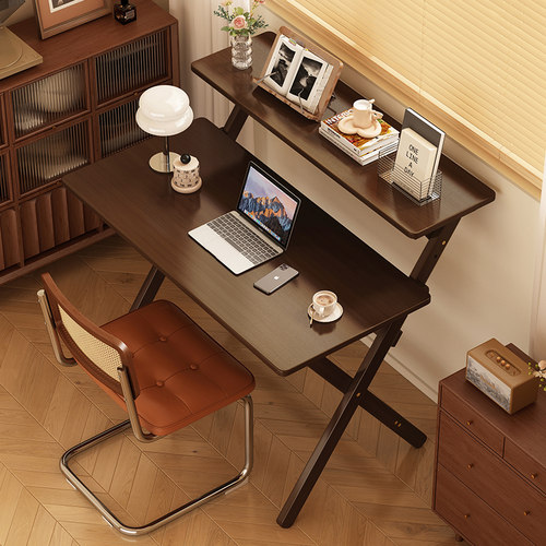 折叠电脑桌学习桌子小户型家用学生儿童卧室书房双层写字桌多功能