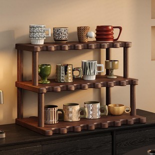 台面多层置物杯架咖啡杯茶杯水杯餐桌边厨房桌上小型放置收纳架子