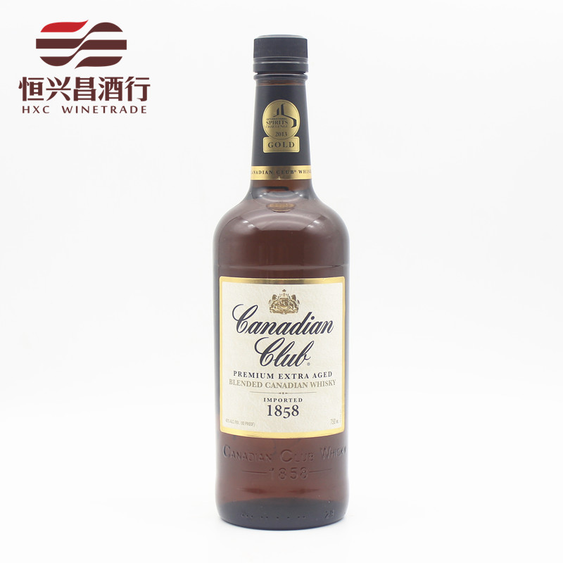 洋酒 加拿大俱乐部威士忌 750ml 加拿大原装进口烈酒蒸馏酒