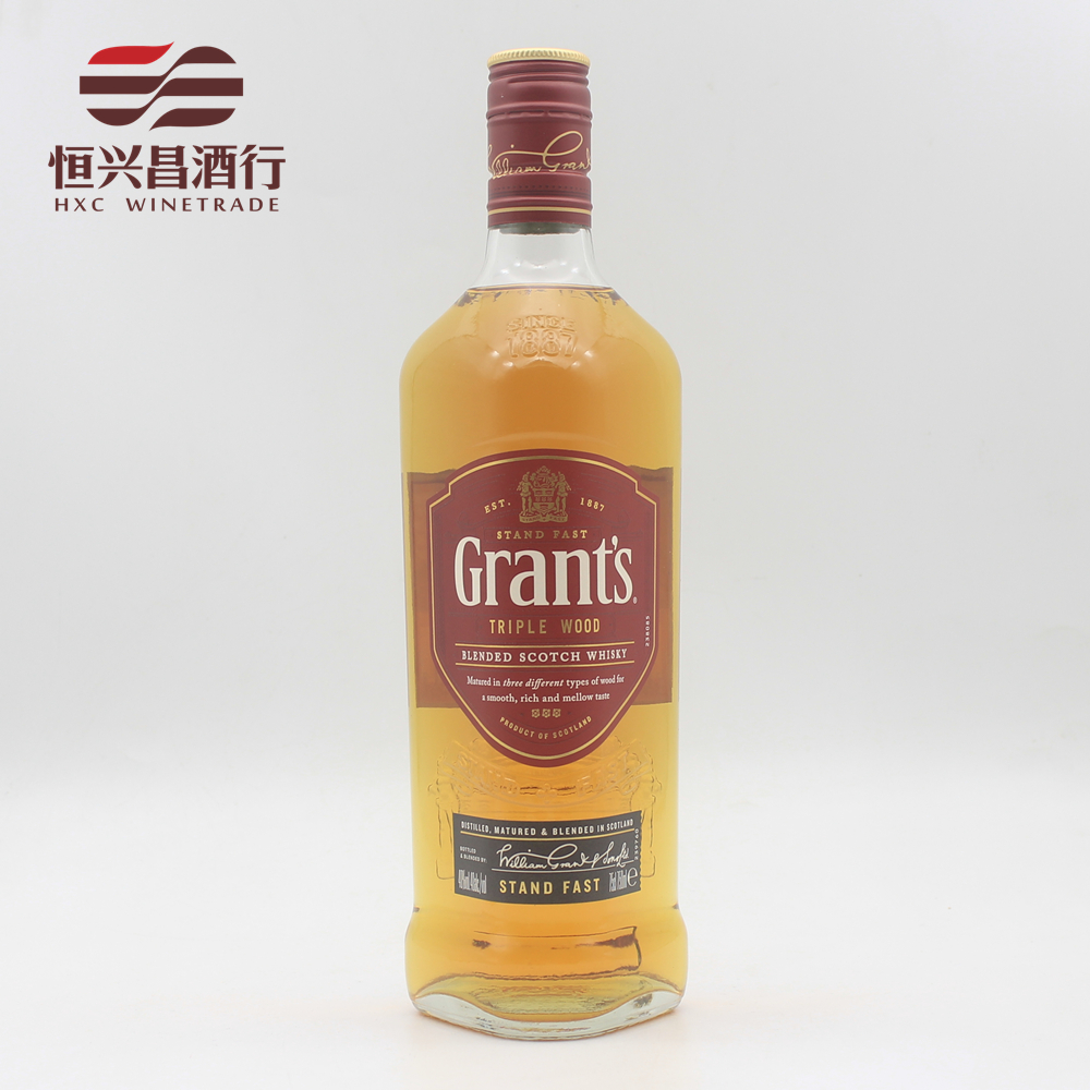格兰 苏格兰威士忌grants三角瓶 英国进口洋酒烈酒700ml调酒基酒