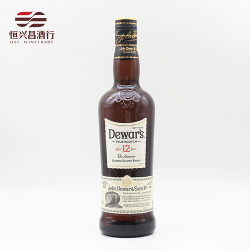 帝王12年调配苏格兰威士忌 700ml Dewars 进口洋酒烈酒