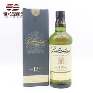 洋酒 百龄坛17年 纯正调配苏格兰威士忌 700ml 英国原装进口