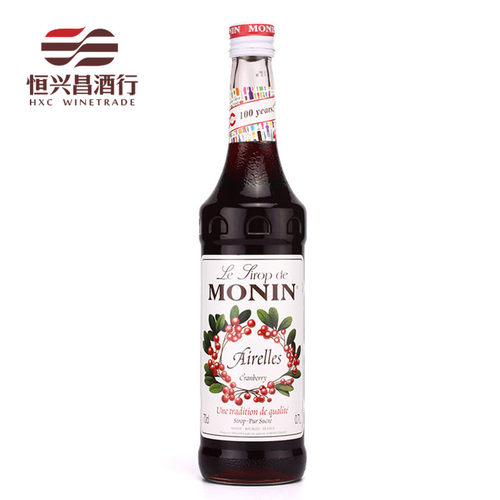 法国莫尼/莫林Monin 糖浆糖水果露香蜜 【蔓越莓】700ml 调鸡尾酒