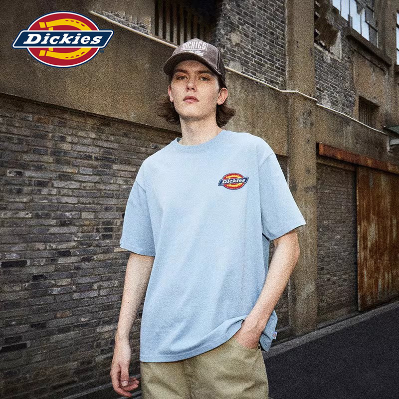 Dickies 春夏小毛圈牙刷绣徽章Logo重磅男女同款短袖T恤