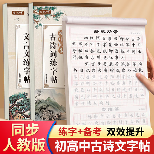初中必背古诗词和文言文必备字帖