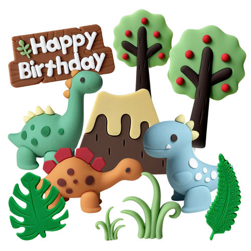 软胶立体恐龙蛋糕装饰摆件